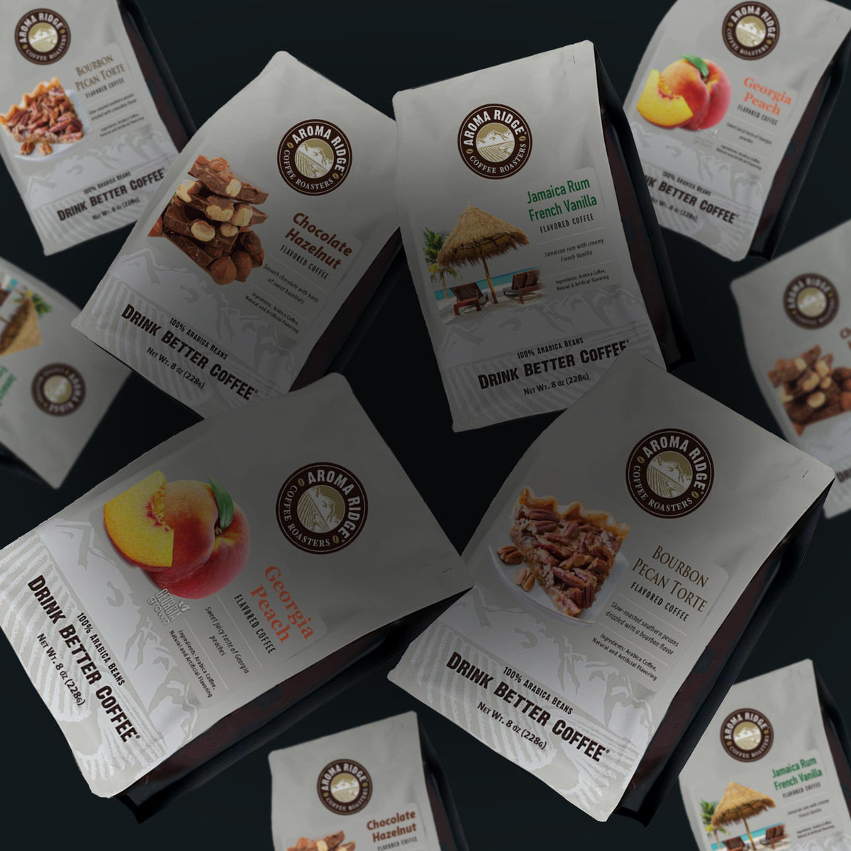 AROMAページ Aroma Ridge Coffee Sampler Pack- 4 Pack (8 oz Each)