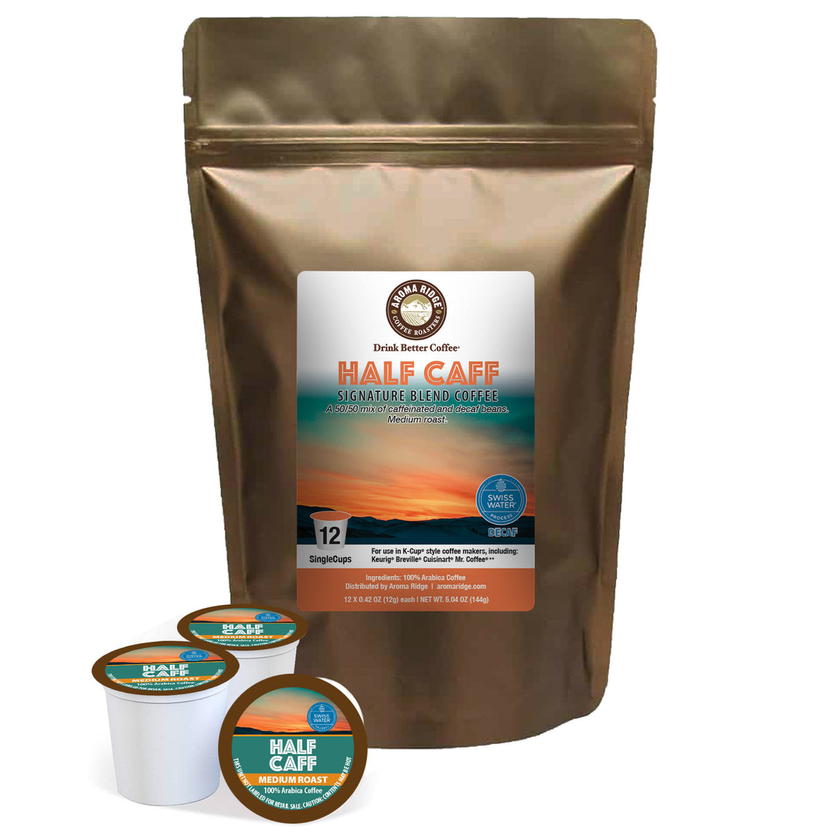 Half Caff Coffee Single-Serve Pods 12 ct Medium Roast