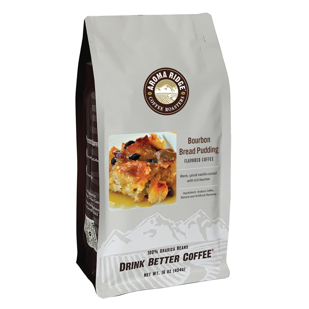 16 ounce bag of Bourbon Bread pudding flavored Coffee, 100% Arabica Beans