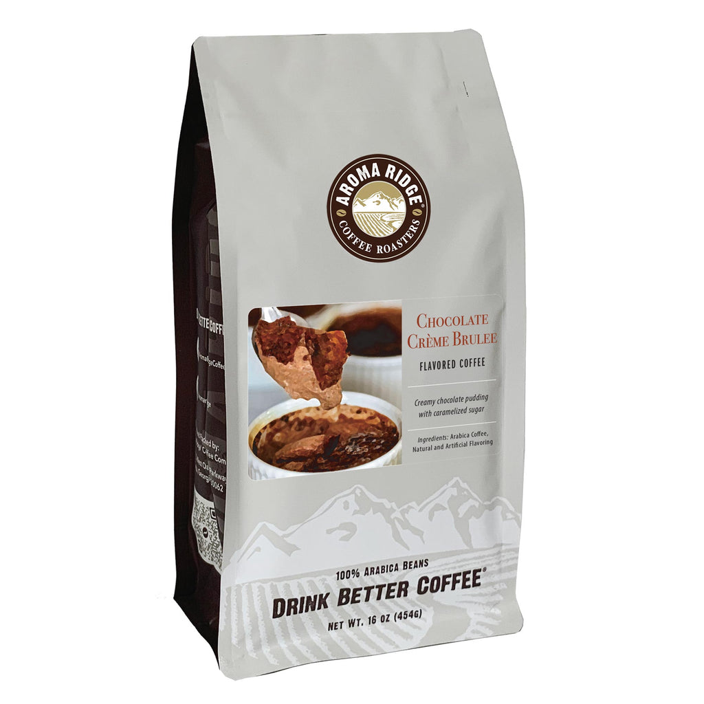 16 ounce bag of chocolate creme brulee flavored Coffee, 100% Arabica Beans