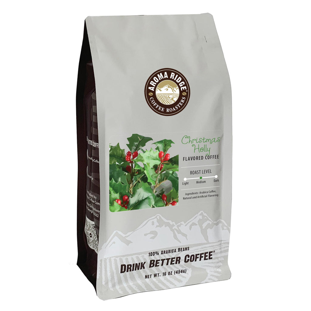 16 ounce Christmas Holly flavored Coffee, 100% Arabica Coffee