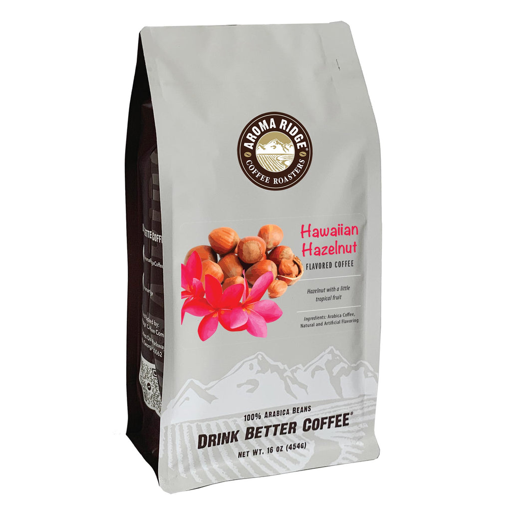 16 ounce bag of Hawaiian Hazelnut flavored Coffee, 100% Arabica Beans