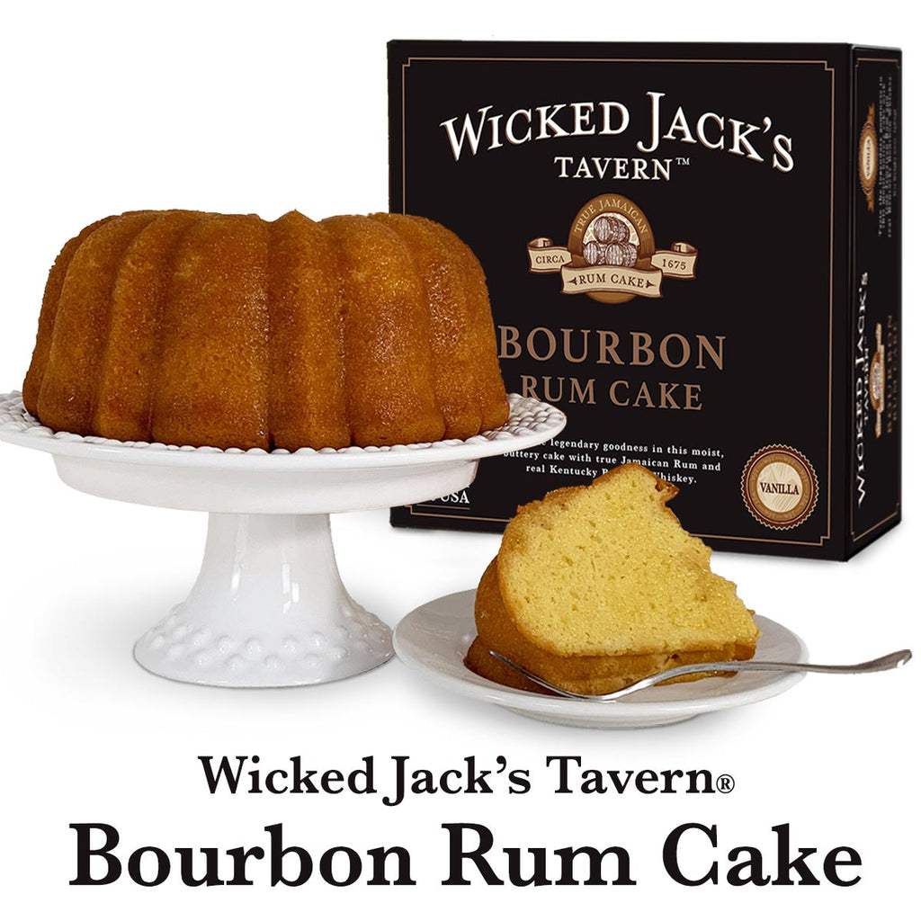 Wicked Jack's Bourbon Rum cake – made with Jamaica Rum & Kentucky Bourbon