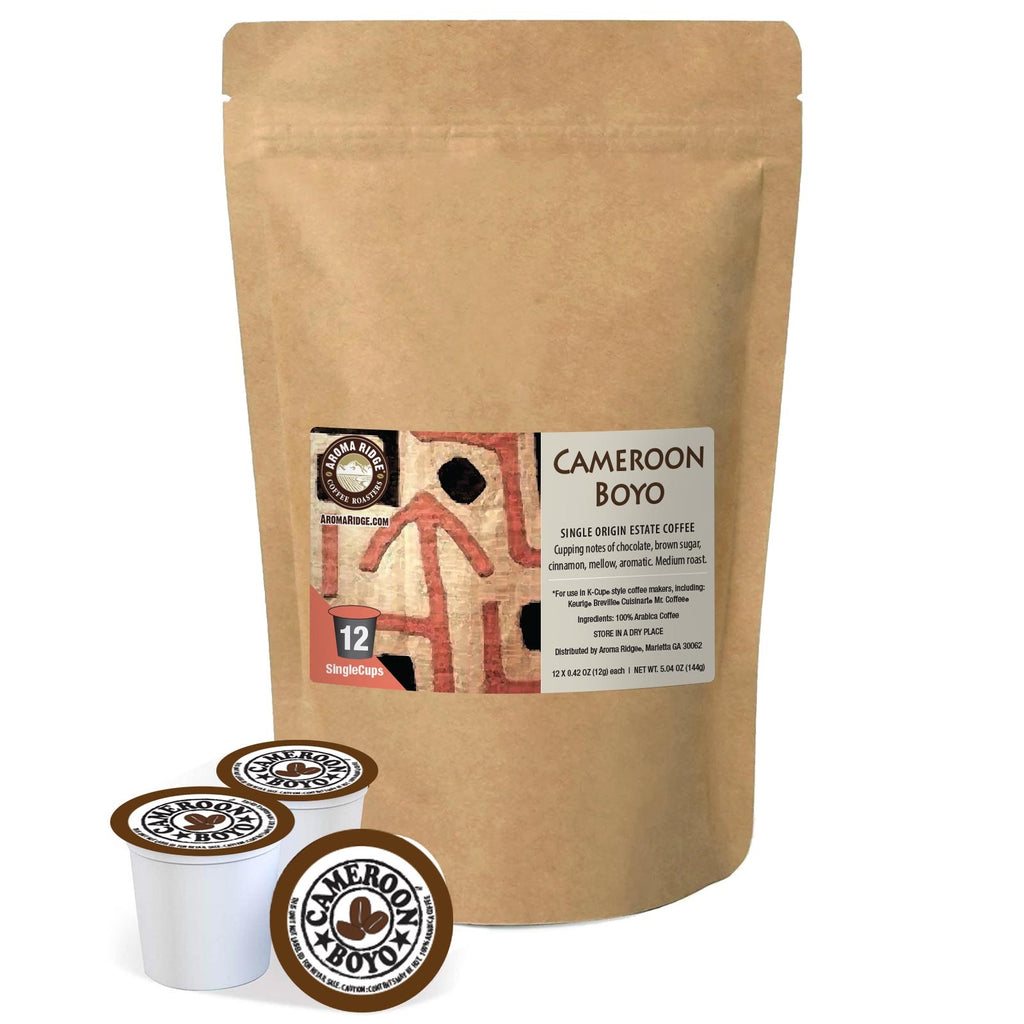 Cameroon Boyo single origin coffee in a single cup for the Keurig machine