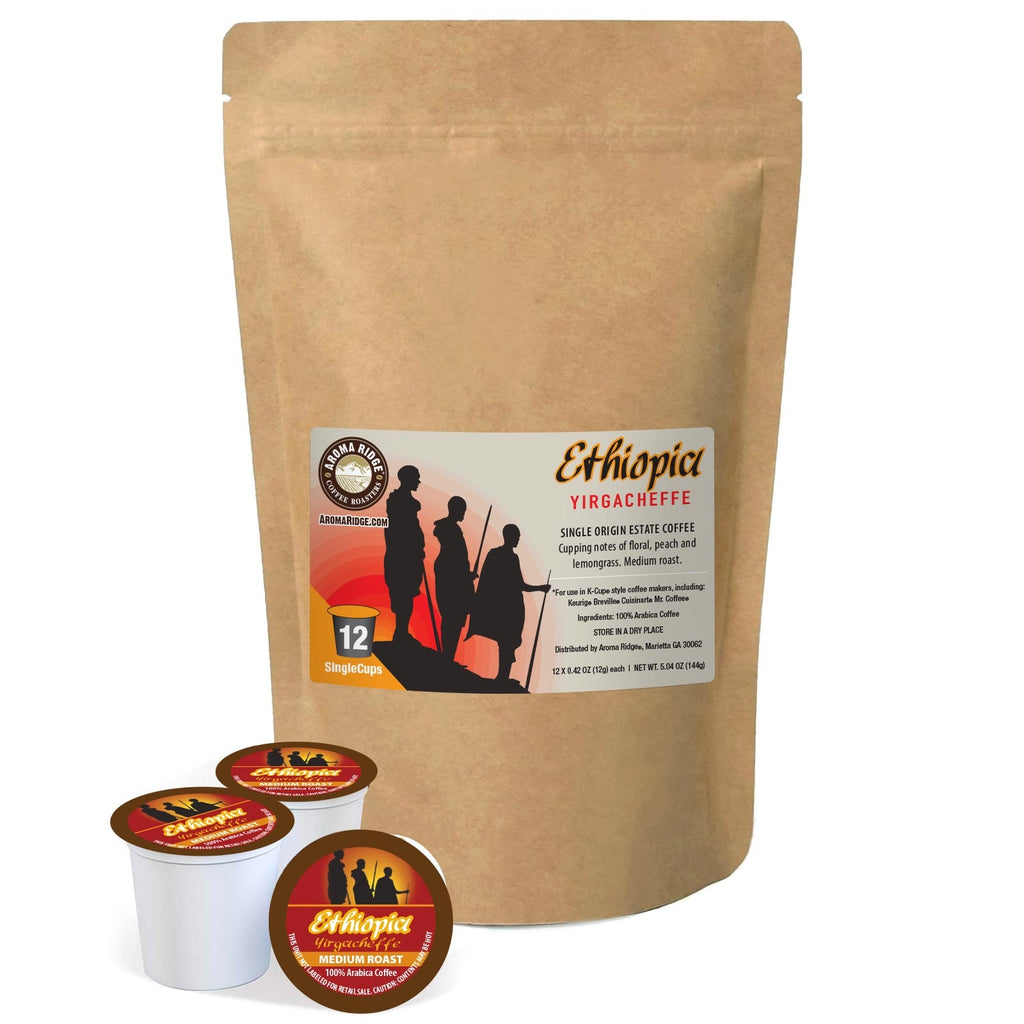 12 count Ethiopia Yirgacheffe single cups, perfect for your Keurig machine
