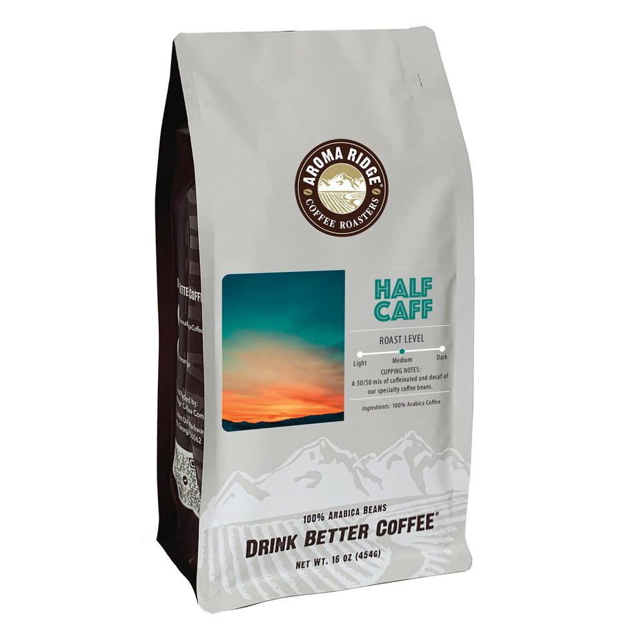Half Caff Coffee Single-Serve Pods 12 ct Medium Roast – Aroma Ridge Coffee  Roasters