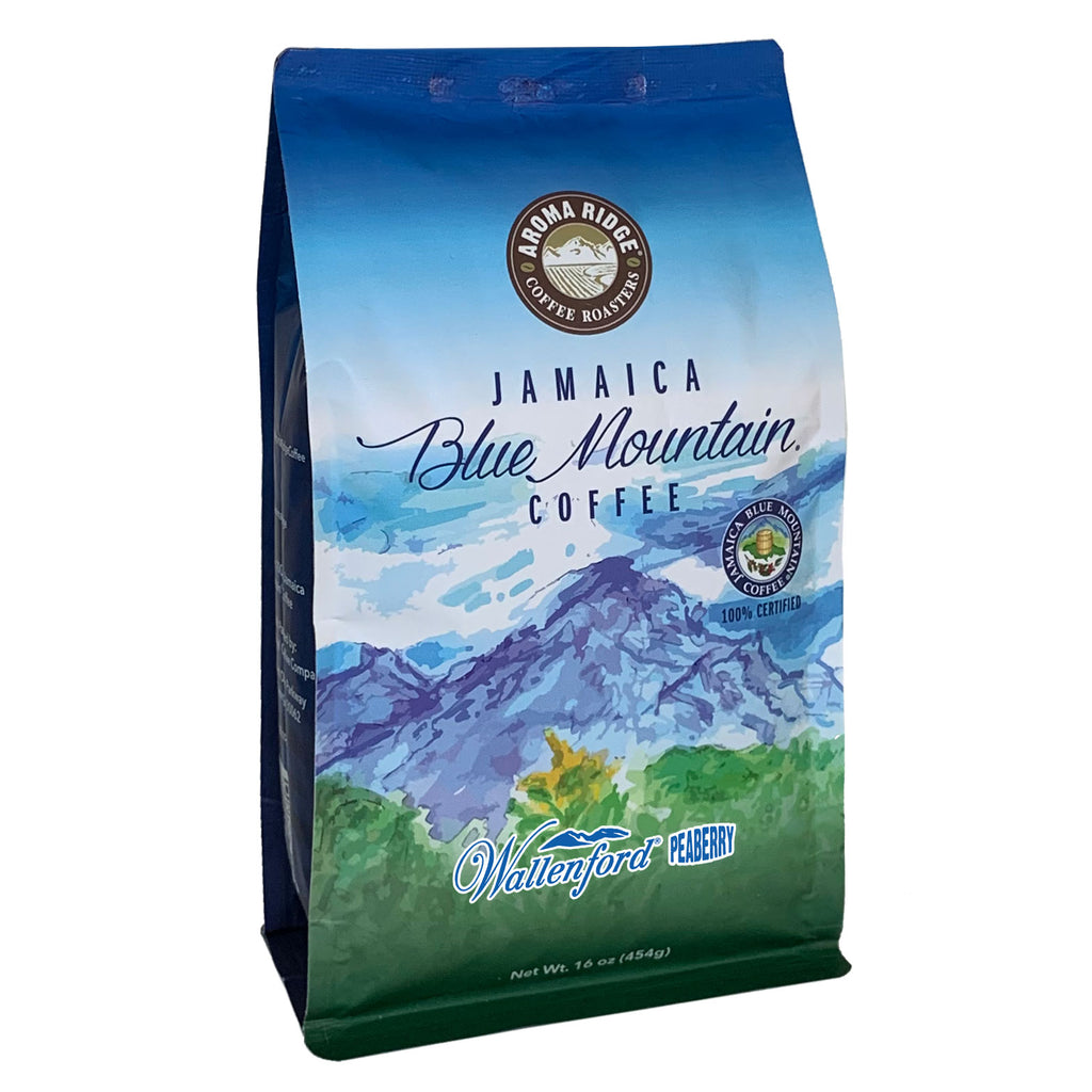 16 ounce 100%  certified single estate Jamaica Blue mountain coffee ,Wallenford  peaberry coffee