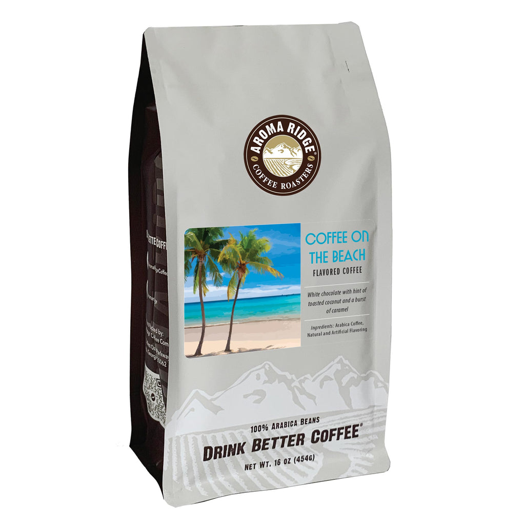 16 ounce bag of Coffee on the beach flavored Coffee, 100% Arabica Beans