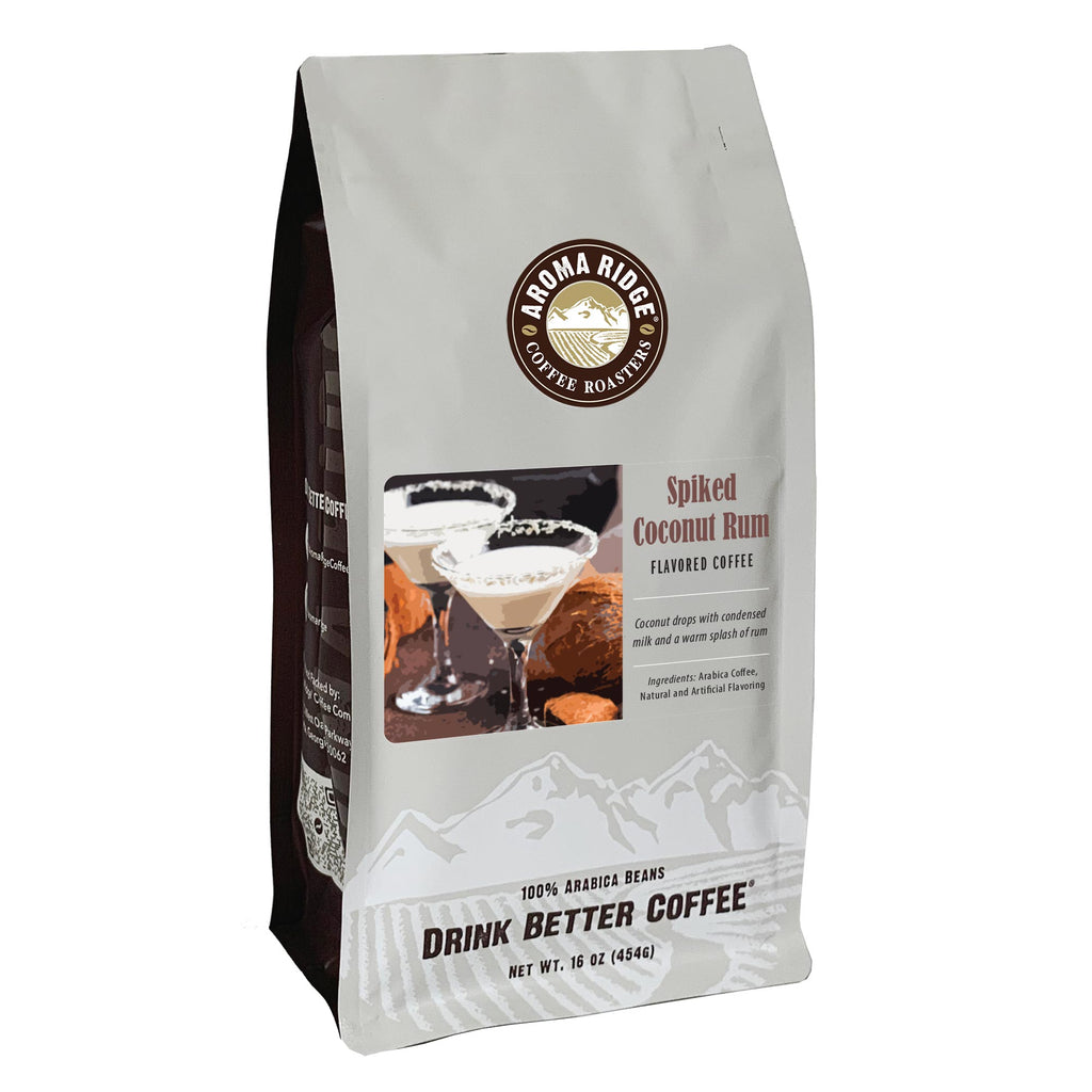 16 ounce bag of Spiked Coconut rum flavored Coffee, 100% Arabica Beans