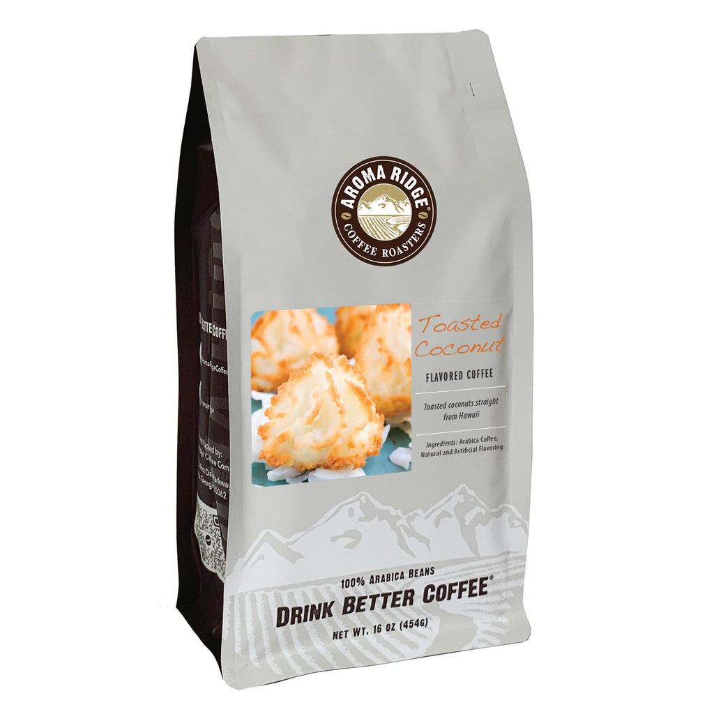 16 ounce bag of Toasted Coconut flavored Coffee, 100% Arabica Beans